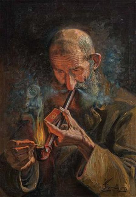 An Old Man with a Pipe
