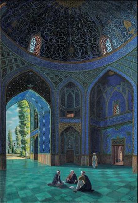 The Sanctuary of the Charbagh School in Isfahan