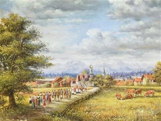 Procession in the Alpine foothills