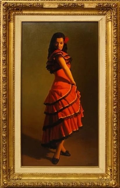 Portrait of a Flamenco danCeramics & Glass