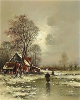 winter landscape with persons